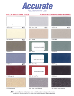 Accurate Toilet Partitions Color Chart