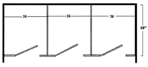 Metal Floor Mounted Overhead Braced Between Wall Three