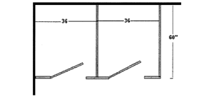 Metal Floor Mounted Overhead Braced In-Corner Two