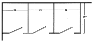 Metal Floor Mounted Overhead Braced In-Corner Three